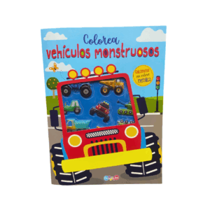 Libro De Colorear Vehiculos Monstruo Con Stickers